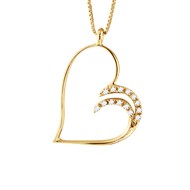 Collier HEART Diamants 0,15 Cts Or Jaune