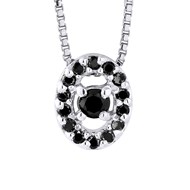 Collier Diamants Noirs 0,11 Cts Or Blanc