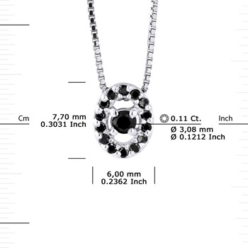 Necklace Black Diamonds 0.11 Cts White Gold
