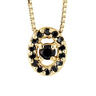 Collier Diamants Noirs 0,11 Cts Or Jaune