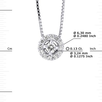 Necklace Diamonds 0.13 Cts White Gold