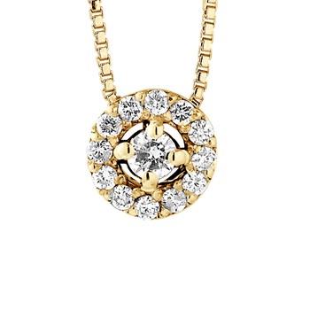 Necklace Diamonds 0.13 Cts Yellow Gold