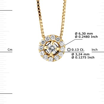 Necklace Diamonds 0.13 Cts Yellow Gold