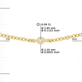 Yellow gold necklace with diamonds 0.10 Cts