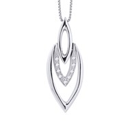 Collier FLAMME Diamants 0,050 Cts Or Blanc
