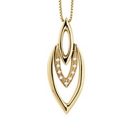 Collier FLAMME Diamants 0,050 Cts Or Jaune