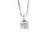 Collier Solitaire Diamant 0,05 Cts Or Blanc - vue V1