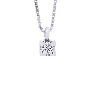 Collier Solitaire Diamant 0,05 Cts Or Blanc