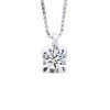 Collier Solitaire Diamant 0,10 Cts Or Blanc - vue V1
