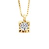 Collier Solitaire Diamant 0,10 Cts Or Jaune - vue V1