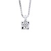 Collier Solitaire Diamant 0,030 Cts Or Blanc 18 Carats - vue V1