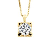 Collier Solitaire Diamant 0,30 Cts Or Jaune 18 Carats