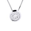 Collier Diamants 0,15 Cts Serti Illusion Or Blanc 18 Carats - vue V1