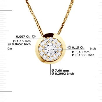 Necklace Diamonds 0.15 Cts Set Illusion 18 Carat Yellow Gold