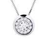 Collier Diamants 0,25 Cts Serti Illusion Or Blanc 18 Carats - vue V1