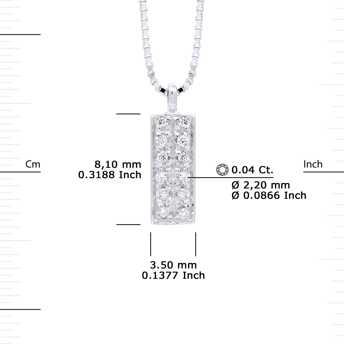 Collier Diamants 0,040 Cts Or Blanc 18 Carats - vue 3