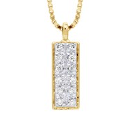 Collier Diamants 0,040 Cts Or Jaune 18 Carats