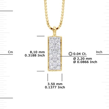 Necklace Diamonds 0.040 Cts 18 Carat Yellow Gold