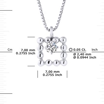 Necklace Diamonds 0.050 Cts 18 Carat White Gold