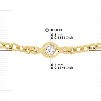 Forçat Chain Necklace with 0.10 Cts Diamonds 18 Carat Yellow Gold