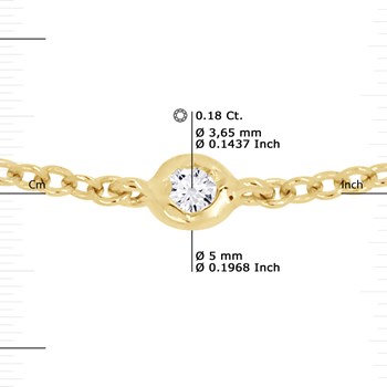 Forçat Chain Necklace with 0.18 Cts Diamonds 18 Carat Yellow Gold