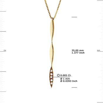 Necklace Diamonds 0.020 Cts 18 Carat Yellow Gold