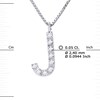 Collier ALPHABET Diamants 0,05 Cts  LETTRE 'J' Or Blanc 18 Carats - vue V3