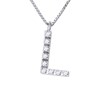 Collier ALPHABET Diamants 0,05 Cts  LETTRE 'L' Or Blanc 18 Carats - vue V1
