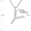 Collier ALPHABET Diamants 0,05 Cts  LETTRE 'Y' Or Blanc 18 Carats - vue V3