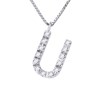 Collier ALPHABET Diamants 0,06 Cts  LETTRE 'U' Or Blanc 18 Carats - vue V1
