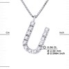 Collier ALPHABET Diamants 0,06 Cts  LETTRE 'U' Or Blanc 18 Carats - vue V3