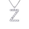 Collier ALPHABET Diamants 0,06 Cts  LETTRE 'Z' Or Blanc 18 Carats - vue V1