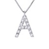 Collier ALPHABET Diamants 0,07 Cts  LETTRE 'A' Or Blanc 18 Carats - vue V1