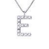 Collier ALPHABET Diamants 0,07 Cts  LETTRE 'E' Or Blanc 18 Carats - vue V1