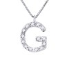Collier ALPHABET Diamants 0,07 Cts  LETTRE 'G' Or Blanc 18 Carats - vue V1