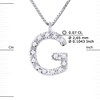 Collier ALPHABET Diamants 0,07 Cts  LETTRE 'G' Or Blanc 18 Carats - vue V3