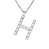 Collier ALPHABET Diamants 0,07 Cts  LETTRE 'H' Or Blanc 18 Carats - vue V1