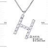 Collier ALPHABET Diamants 0,07 Cts  LETTRE 'H' Or Blanc 18 Carats - vue V3