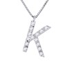 Collier ALPHABET Diamants 0,07 Cts  LETTRE 'K' Or Blanc 18 Carats - vue V1
