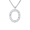 Collier ALPHABET Diamants 0,07 Cts  LETTRE 'O' Or Blanc 18 Carats - vue V1