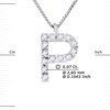 Collier ALPHABET Diamants 0,07 Cts  LETTRE 'O' Or Blanc 18 Carats - vue V3