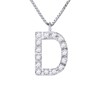 Collier ALPHABET Diamants 0,08 Cts  LETTRE 'D' Or Blanc 18 Carats - vue V1