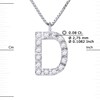 Collier ALPHABET Diamants 0,08 Cts  LETTRE 'D' Or Blanc 18 Carats - vue V3