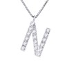 Collier ALPHABET Diamants 0,08 Cts  LETTRE 'N' Or Blanc 18 Carats - vue V1