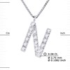 Collier ALPHABET Diamants 0,08 Cts  LETTRE 'N' Or Blanc 18 Carats - vue V3