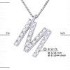 Collier ALPHABET Diamants 0,12 Cts  LETTRE 'M' Or Blanc 18 Carats - vue V3