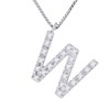 Collier ALPHABET Diamants 0,12 Cts  LETTRE 'W' Or Blanc 18 Carats - vue V1