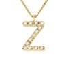 Collier ALPHABET Diamants 0,06 Cts  LETTRE 'Z' Or Jaune 18 Carats - vue V1