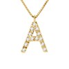 Collier ALPHABET Diamants 0,07 Cts  LETTRE 'A' Or Jaune 18 Carats - vue V1