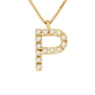 Collier ALPHABET Diamants 0,07 Cts  LETTRE 'O' Or Jaune 18 Carats